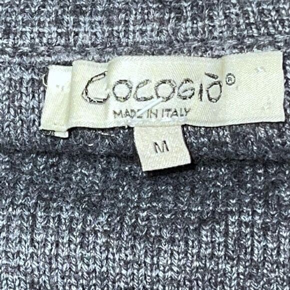 COCOGIO Anthropologie Button front Grey Wool Blend Crop Oversized Cardigan Sz M - Picture 3 of 6